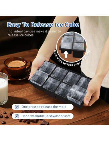 Bandeja de Hielo Cuadrada Grande Bongpuda de Silicona 22x11.5cm