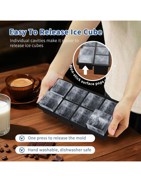 Bandeja de Hielo Cuadrada Grande Bongpuda de Silicona 22x11.5cm