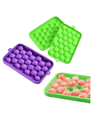 Bandejas de Hielo Redondas Lesunsul - 2 Piezas Silicona BPA Free