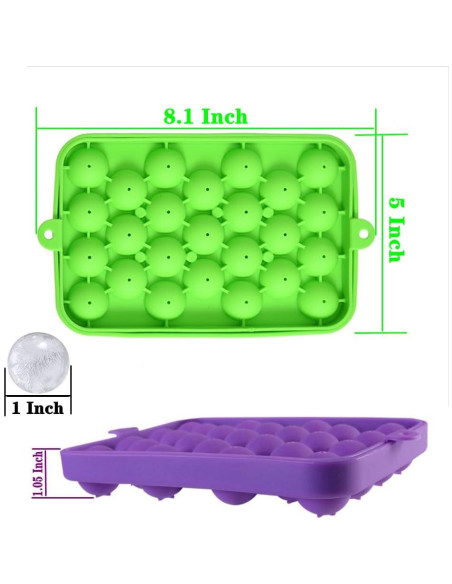 Bandejas de Hielo Redondas Lesunsul - 2 Piezas Silicona BPA Free