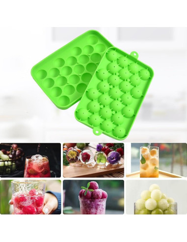 Bandejas de Hielo Redondas Lesunsul - 2 Piezas Silicona BPA Free