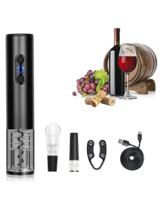 Abrebotellas de vino eléctrico Hotool recargable con cortador