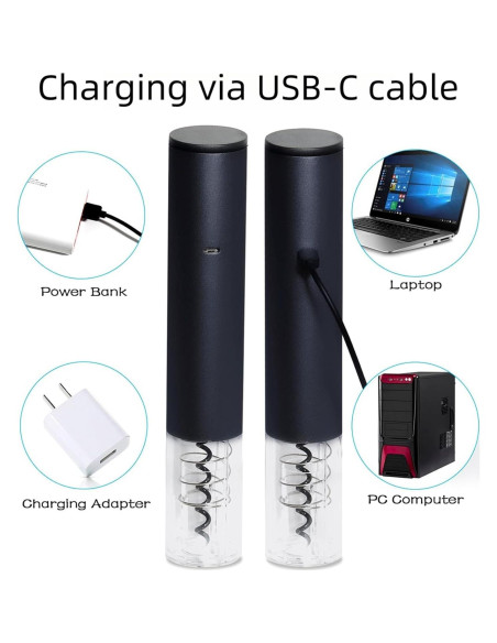 Abrebotellas de vino eléctrico Hotool recargable con cortador
