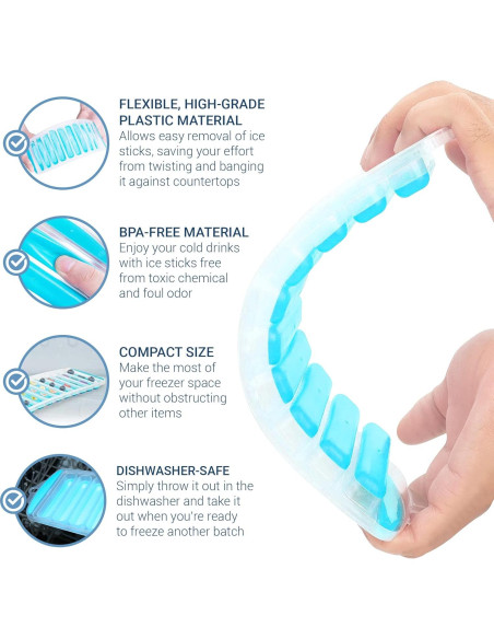 Bandeja de Hielo Rectangular Meadow Lane Azul 1-Pack Apta Lavavajillas