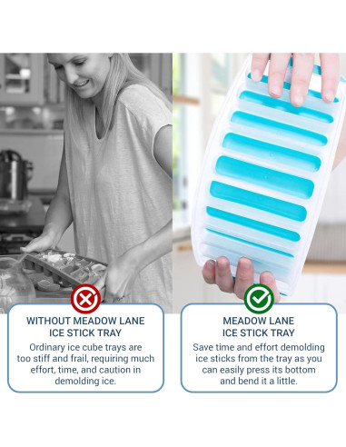 Bandeja de Hielo Rectangular Meadow Lane Azul 1-Pack Apta Lavavajillas