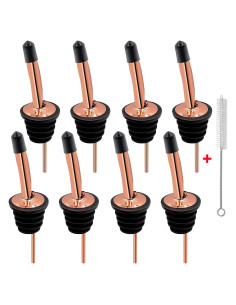 Vertedores de Botellas de Licor Acero Inoxidable Cobre - 8 Piezas