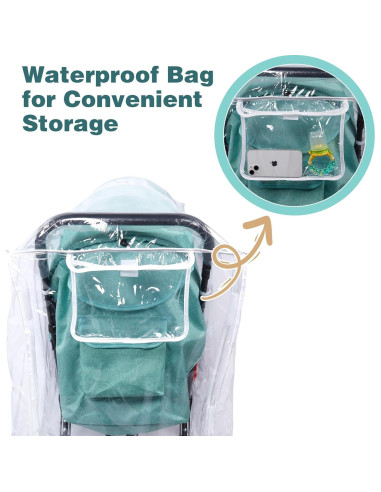 Cubierta para Cochecito Doble PAHTTO Impermeable 39x28cm