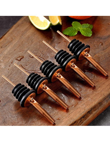 Vertedores de Botellas de Licor Acero Inoxidable Cobre - 8 Piezas