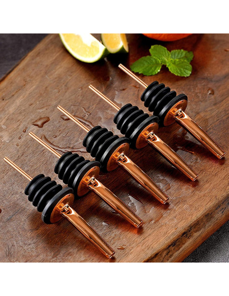 Vertedores de Botellas de Licor Acero Inoxidable Cobre - 8 Piezas