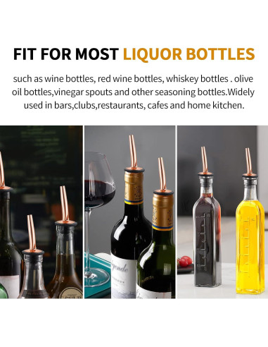 Vertedores de Botellas de Licor Acero Inoxidable Cobre - 8 Piezas