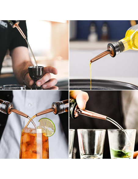 Vertedores de Botellas de Licor Acero Inoxidable Cobre - 8 Piezas