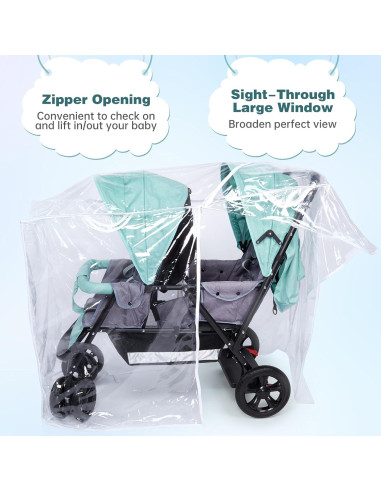 Cubierta para Cochecito Doble PAHTTO Impermeable 39x28cm