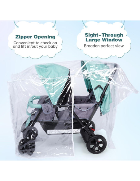 Cubierta para Cochecito Doble PAHTTO Impermeable 39x28cm
