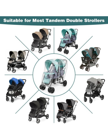 Cubierta para Cochecito Doble PAHTTO Impermeable 39x28cm