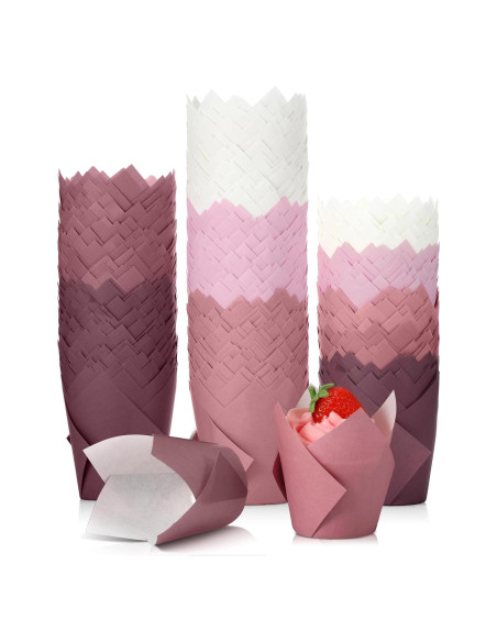 Havawish 500 Forros para Cupcakes Tulipán Gradiente Rosa 5.5cm