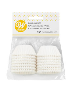 Moldes para Cupcakes Mini Wilton 3.18 cm 350 Unidades Blancos