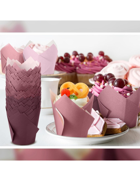 Havawish 500 Forros para Cupcakes Tulipán Gradiente Rosa 5.5cm