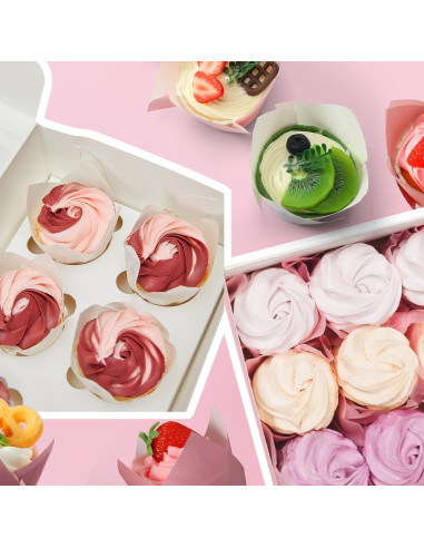 Havawish 500 Forros para Cupcakes Tulipán Gradiente Rosa 5.5cm