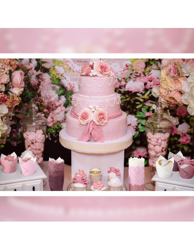 Havawish 500 Forros para Cupcakes Tulipán Gradiente Rosa 5.5cm