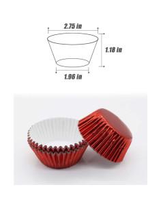Forros de Aluminio Rojos para Cupcakes GOLF - Paquete de 100 2