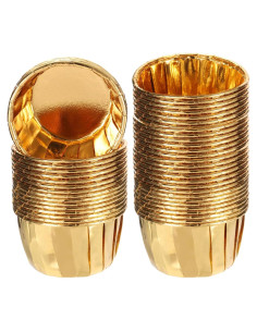 Liners para Cupcakes uxcell Dorado 50 Pcs Antiadherentes