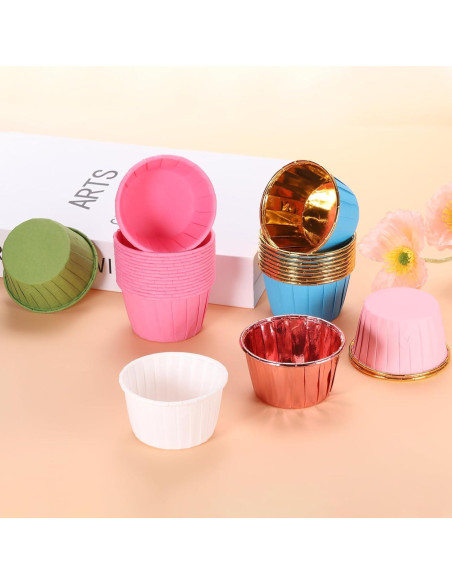 Liners para Cupcakes uxcell Dorado 50 Pcs Antiadherentes