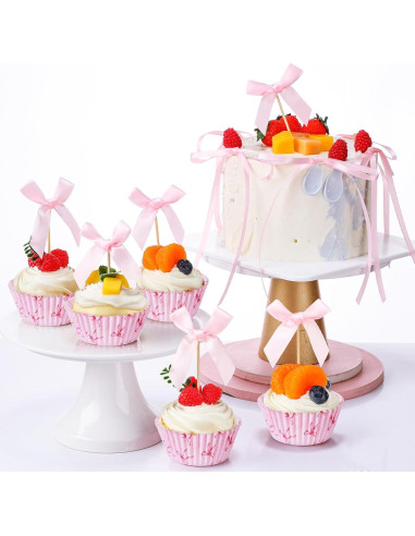 Conjunto de Forros de Cupcake Rosa Weysat - 50 Pzs + 31 Decoraciones