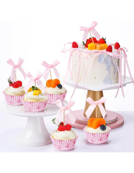 Conjunto de Forros de Cupcake Rosa Weysat - 50 Pzs + 31 Decoraciones