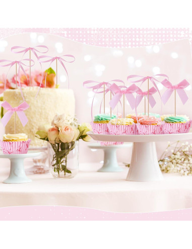 Conjunto de Forros de Cupcake Rosa Weysat - 50 Pzs + 31 Decoraciones