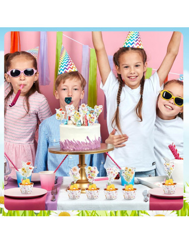 Vesici 72 Fundas de Cupcake Flores Silvestres 5x8.5cm