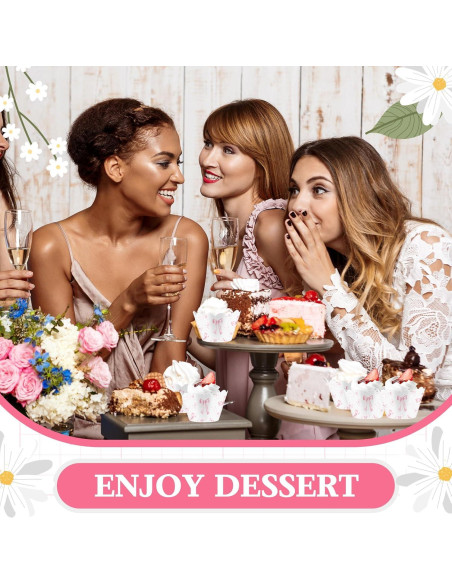 100 Envolturas de Cupcake con Lazo Rosa Domensi - 8 cm