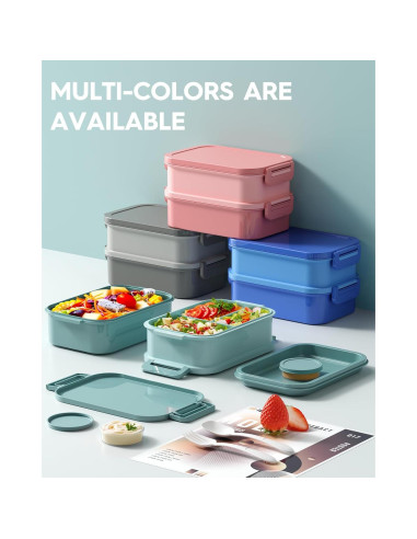 Caja de Almuerzo Bento KEMETHY Verde 3 Niveles 2190ml Hermética