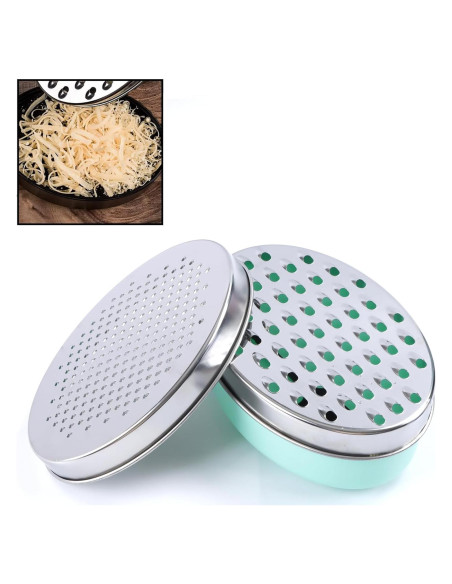 Rallador de Queso KEISSCO Verde con Contenedor y Tapa