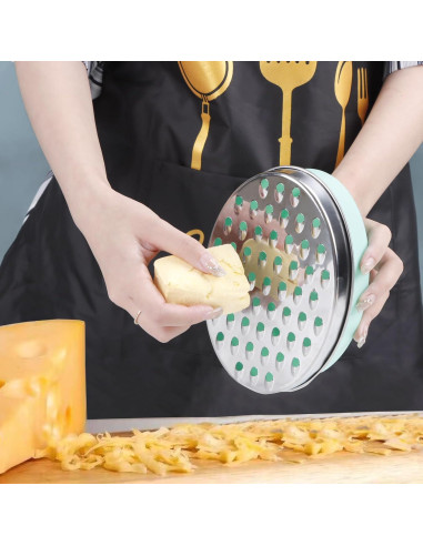Rallador de Queso KEISSCO Verde con Contenedor y Tapa