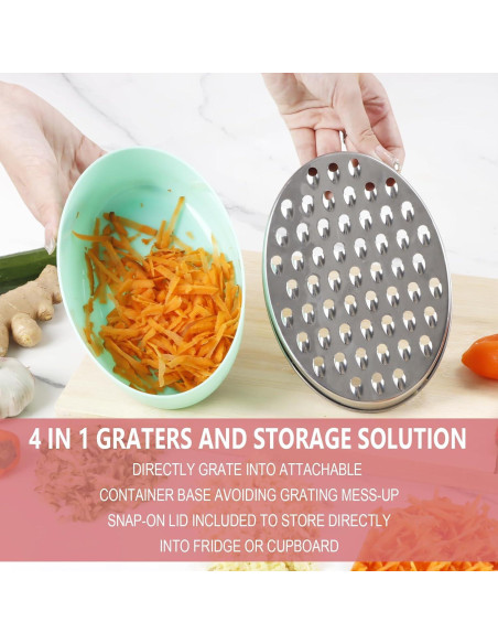 Rallador de Queso KEISSCO Verde con Contenedor y Tapa