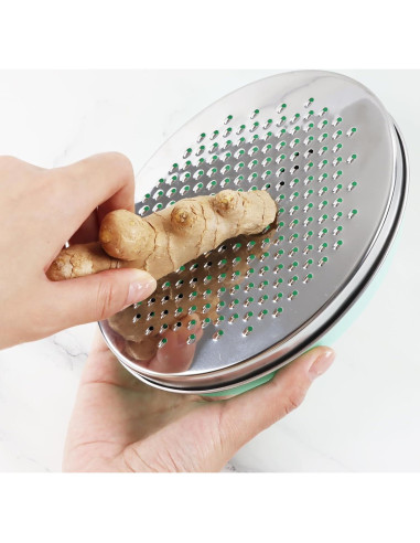 Rallador de Queso KEISSCO Verde con Contenedor y Tapa