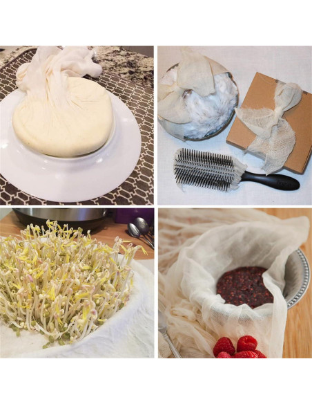 2 Piezas Tela de Queso Reutilizable Algodón 50x50 cm CXWZRU