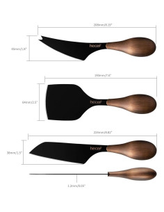 Juego de Cuchillos para Queso Hecef 3 Piezas Acero Inoxidable 2
