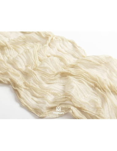 Caminito de Mesa de Gasa Cheesecloth Vitalizart 3m Blanco Crema