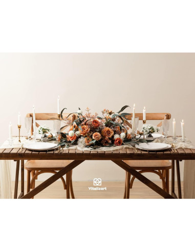 Caminito de Mesa de Gasa Cheesecloth Vitalizart 3m Blanco Crema