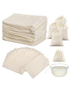 100 Bolsas de Tela de Queso Reutilizables Tegeme 15x10 cm