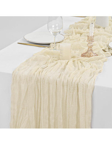 Caminos de Mesa Marfil de Gasa - Paquete de 20 - 50x300 cm