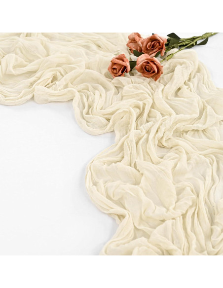 Caminos de Mesa Marfil de Gasa - Paquete de 20 - 50x300 cm