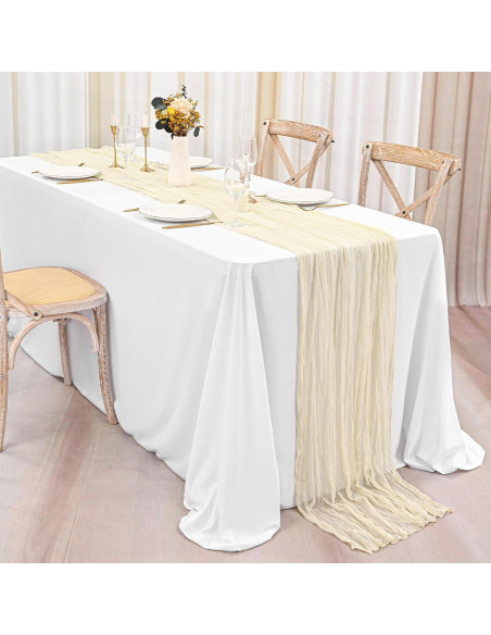 Caminos de Mesa Marfil de Gasa - Paquete de 20 - 50x300 cm