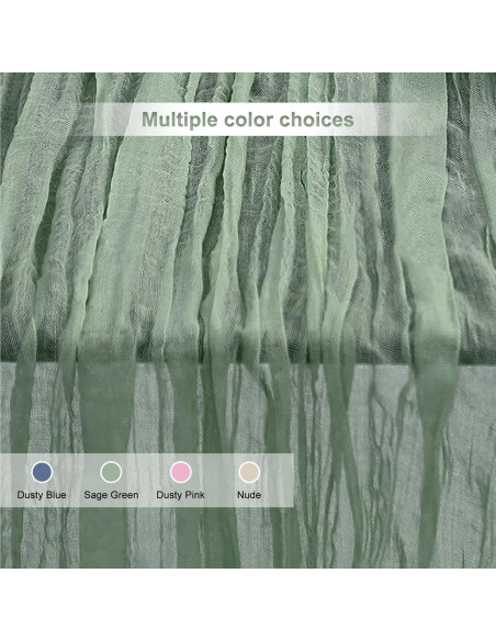 Camino de Mesa de Gasa SuBleer Verde Salvia 35x120 cm - Paquete de 6