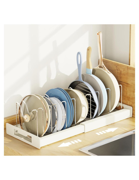 Organizador de Ollas y Sartenes Dayacoco Ajustable 10 Compartimentos