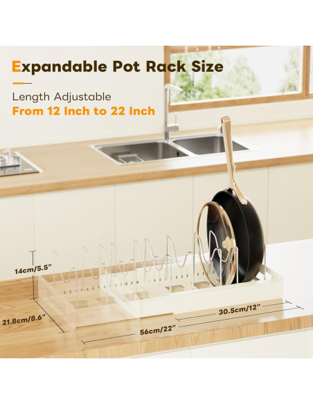 Organizador de Ollas y Sartenes Dayacoco Ajustable 10 Compartimentos