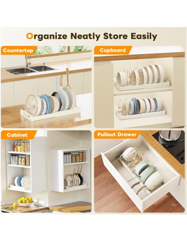 Organizador de Ollas y Sartenes Dayacoco Ajustable 10 Compartimentos