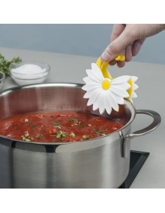 Soporte para Cucharas Clip a Sartén Zeal L223 Silicona Blanco/Amarillo 2