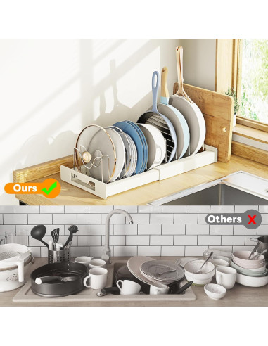 Organizador de Ollas y Sartenes Dayacoco Ajustable 10 Compartimentos